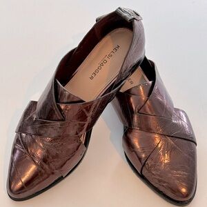 Kelsi Dagger Brooklyn Flats in metallic brown - size 8